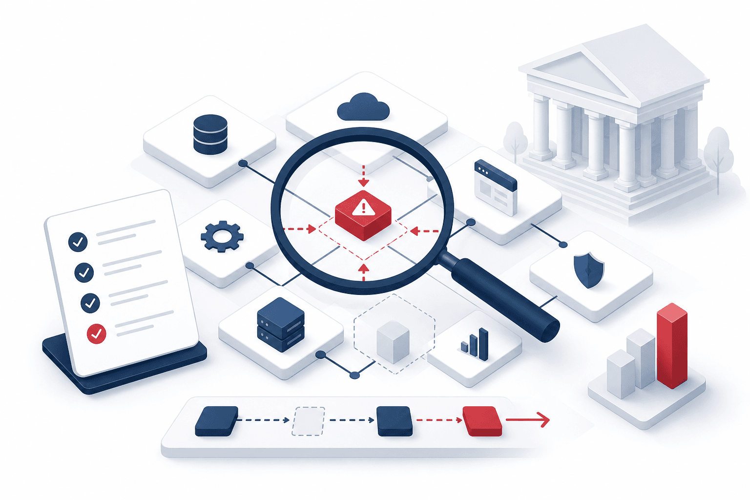 Illustration: Analyse von Systemlandschaft, Engpässen und Handlungsbedarf