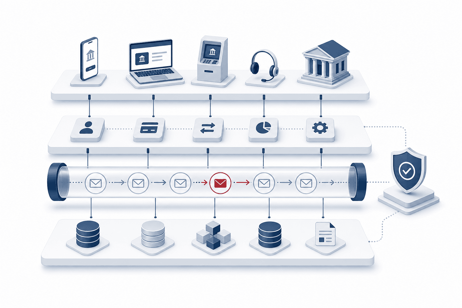 Illustration: Front-to-Back-Systemintegration und Event-driven Architecture
