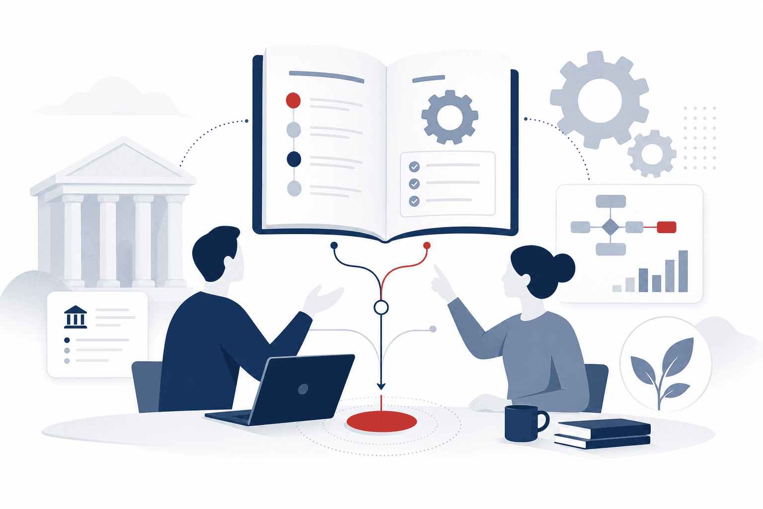 Illustration: Wissenstransfer und Betriebsverankerung